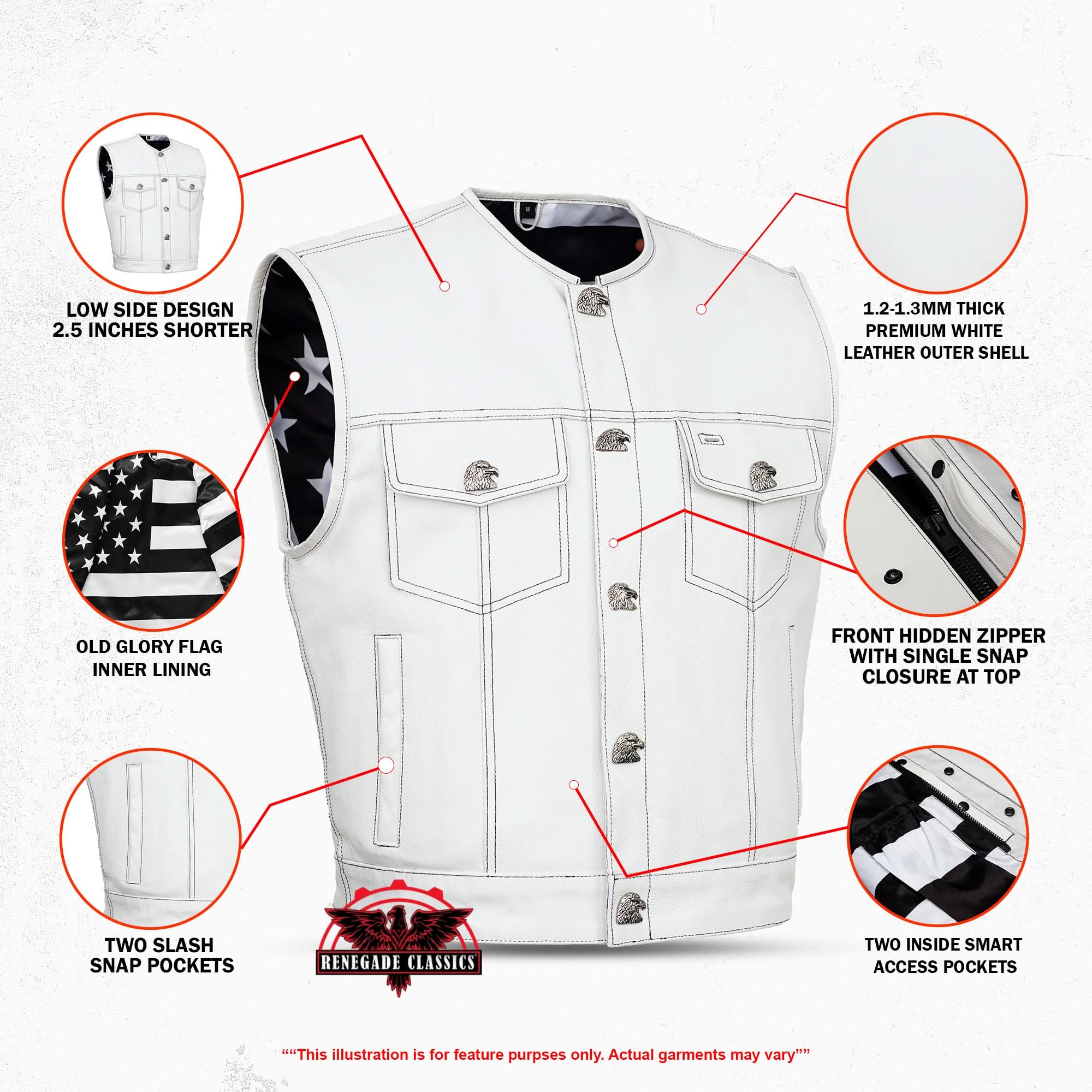 Glory Ride - Lowcut Men's Motorcycle Leather Vest