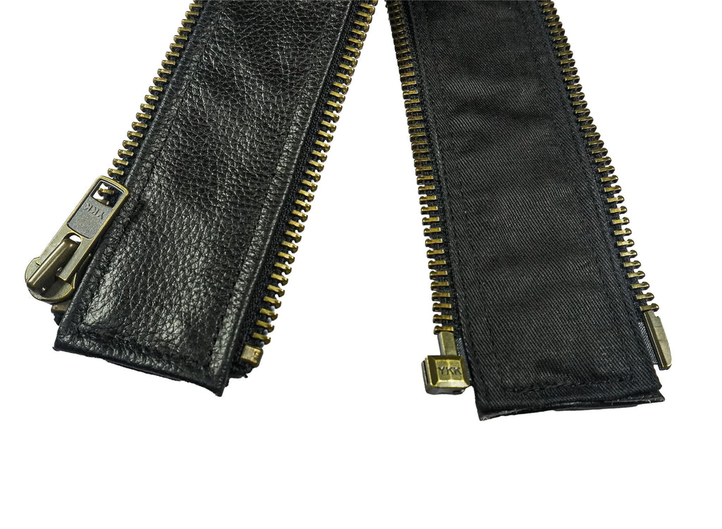 VXP54 Men's Black Universal Vest Expander Panel with Antique Zip (Single Piece)