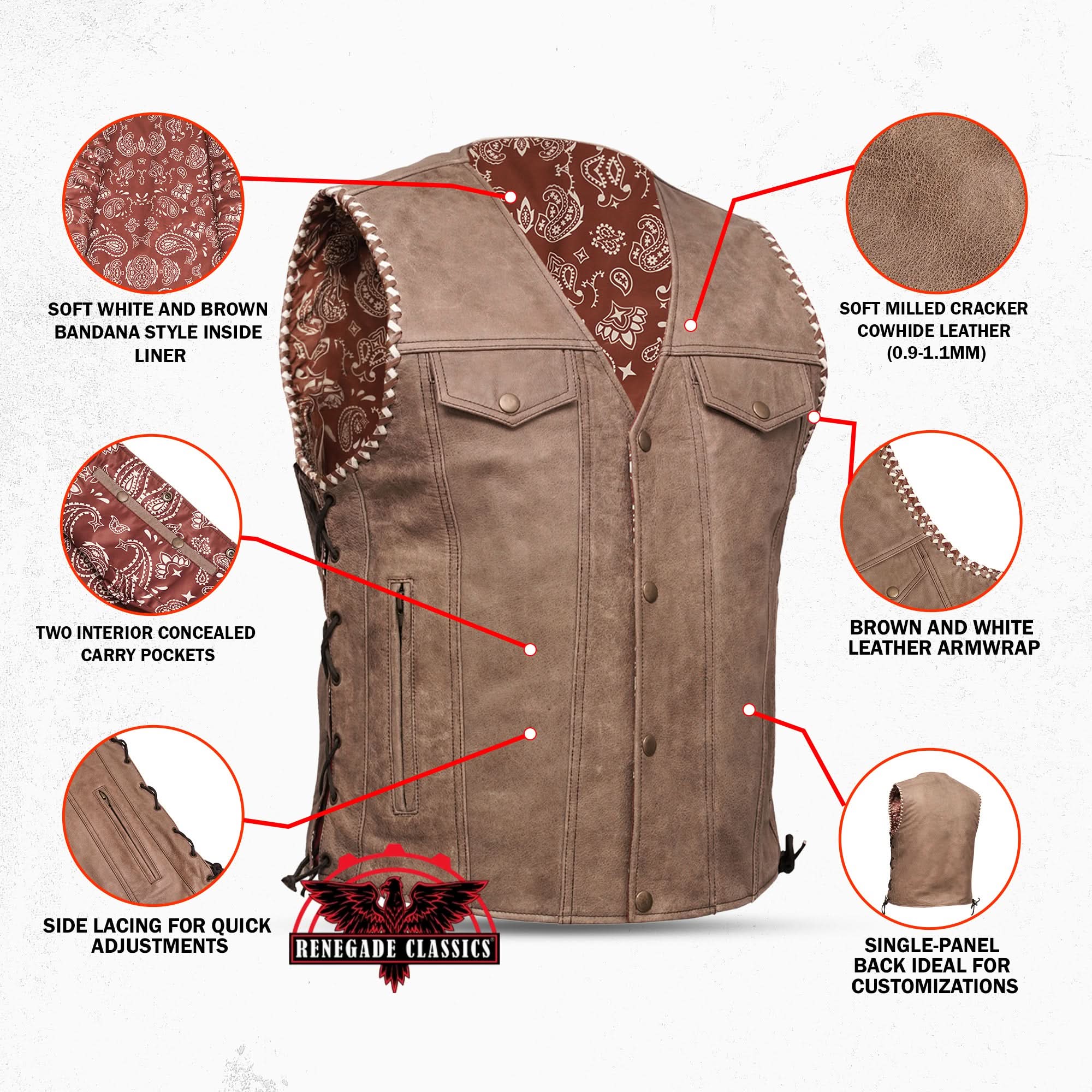 Sandstone Men’s Leather Vest