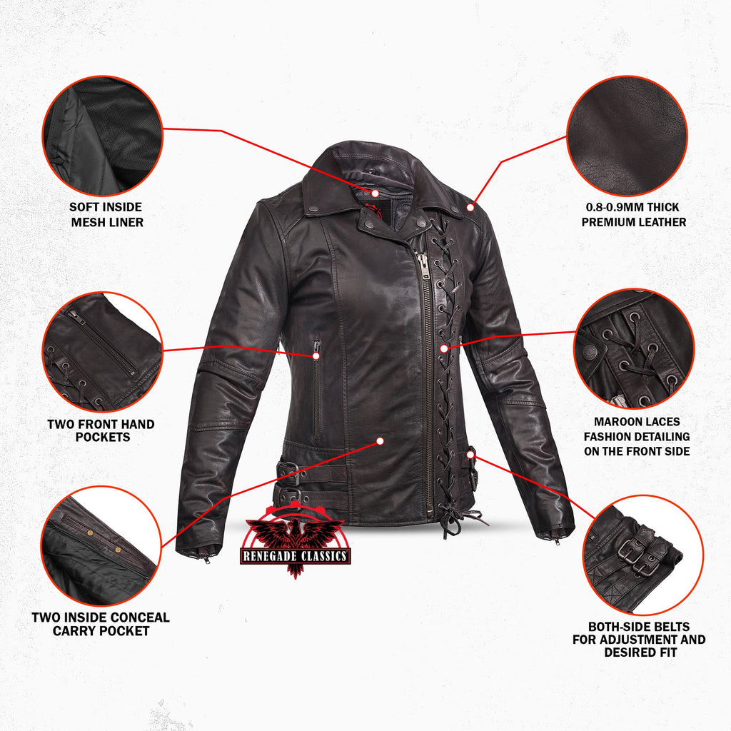 Black Pearl Women's Fashion Leather Jacket