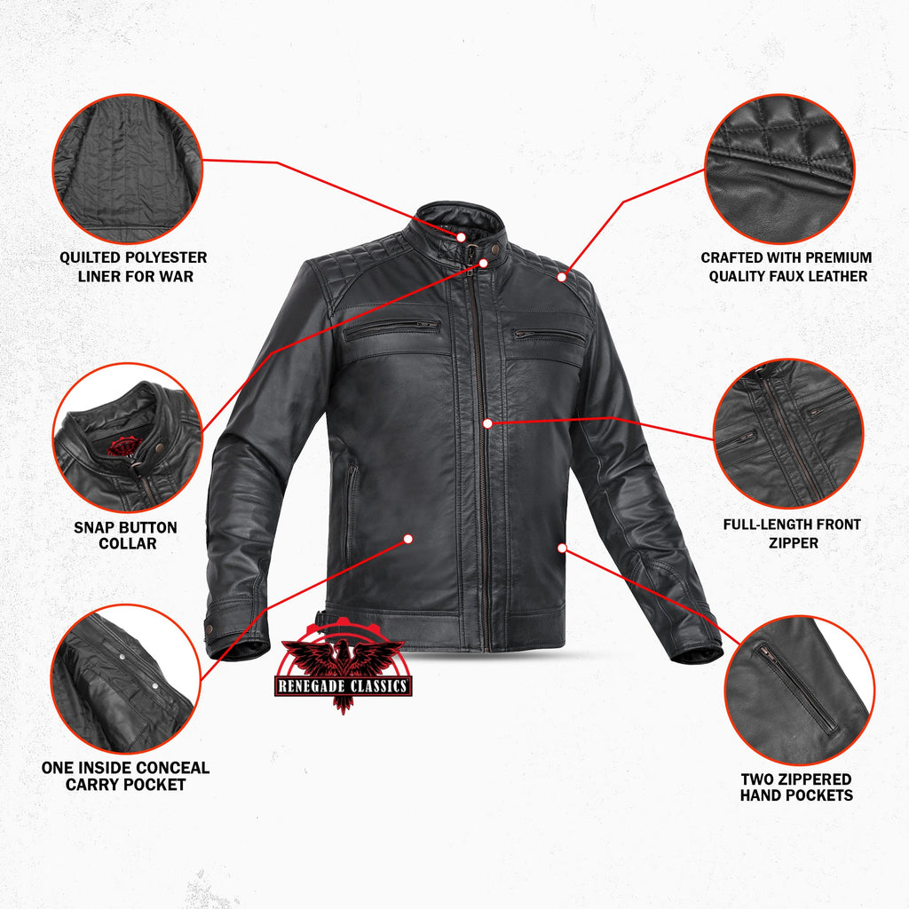 Men's Faux Leather Fashion Jacket