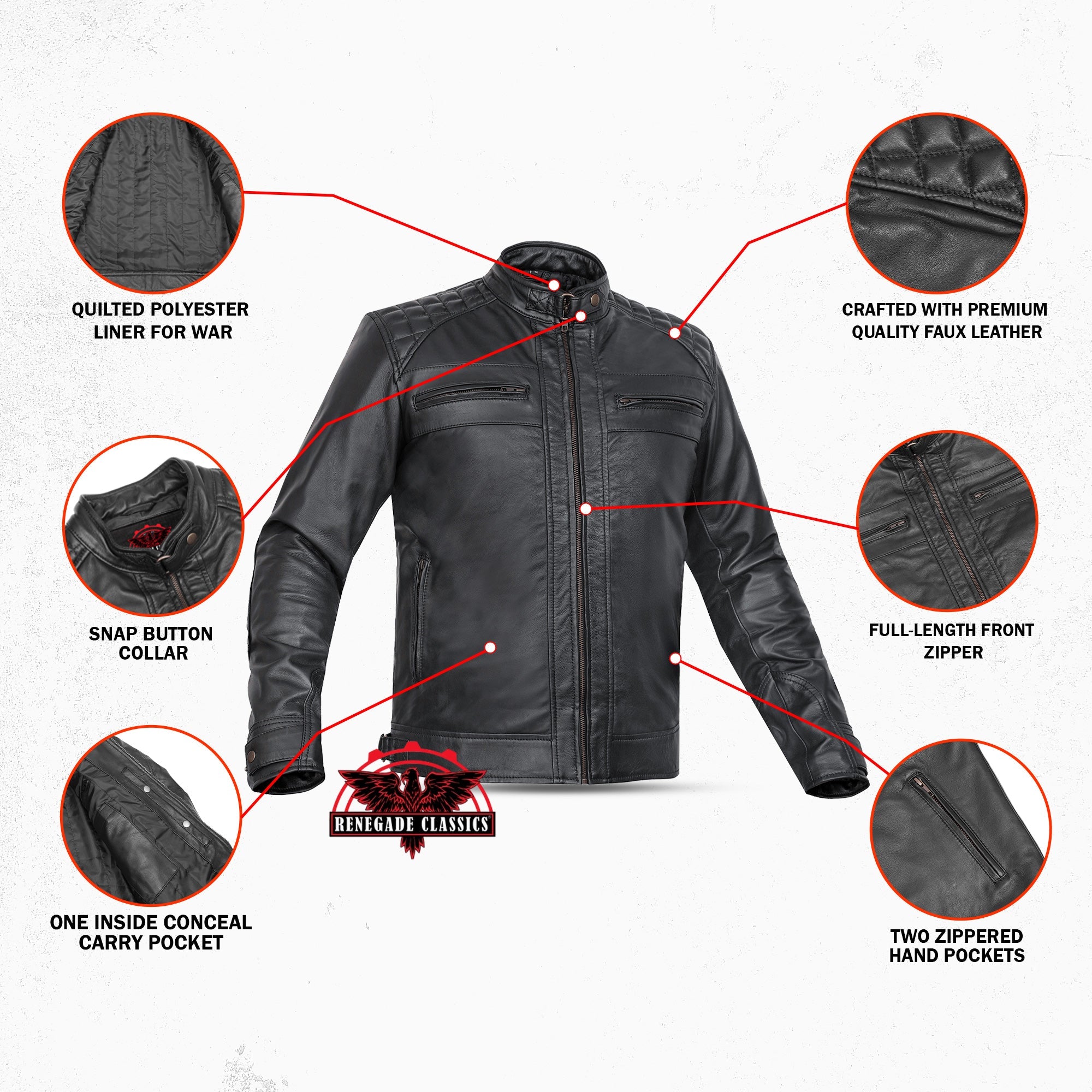 Men's Faux Leather Fashion Jacket