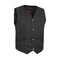 Men's Traditional Motorcycle Denim Vest with Plain Sides