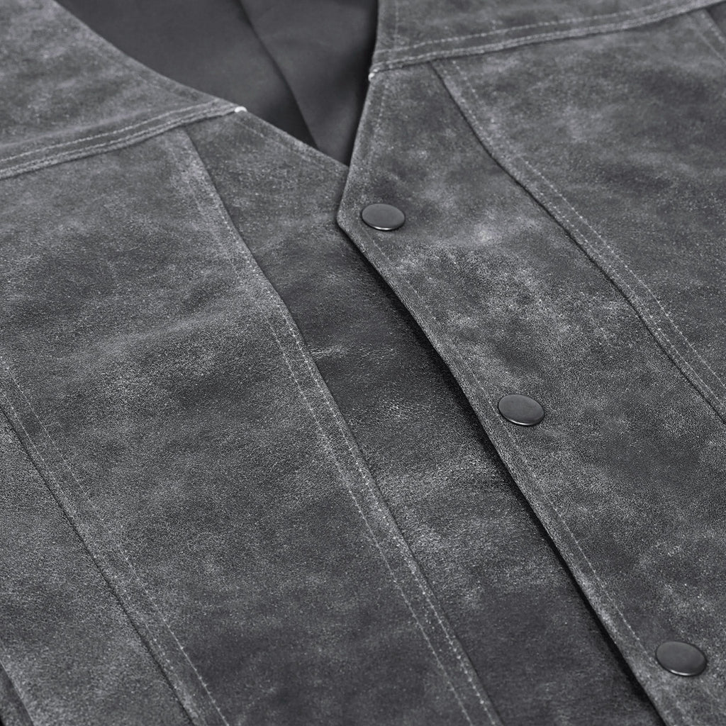Men's Gray Single Back Panel Smart Access Pockets Vest