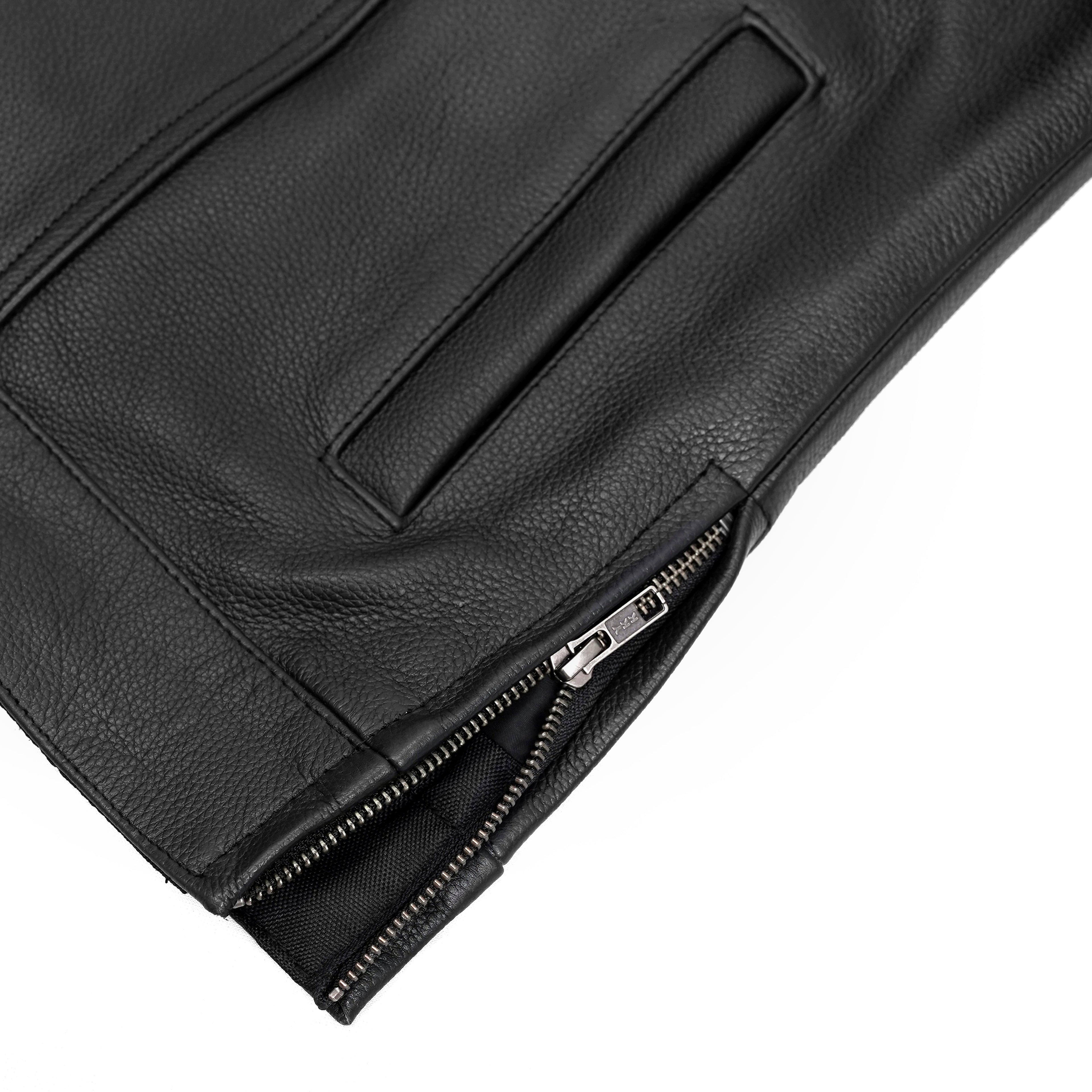 Renegade Classics Pick Black Motorcycle Vest with Smart Access Pockets