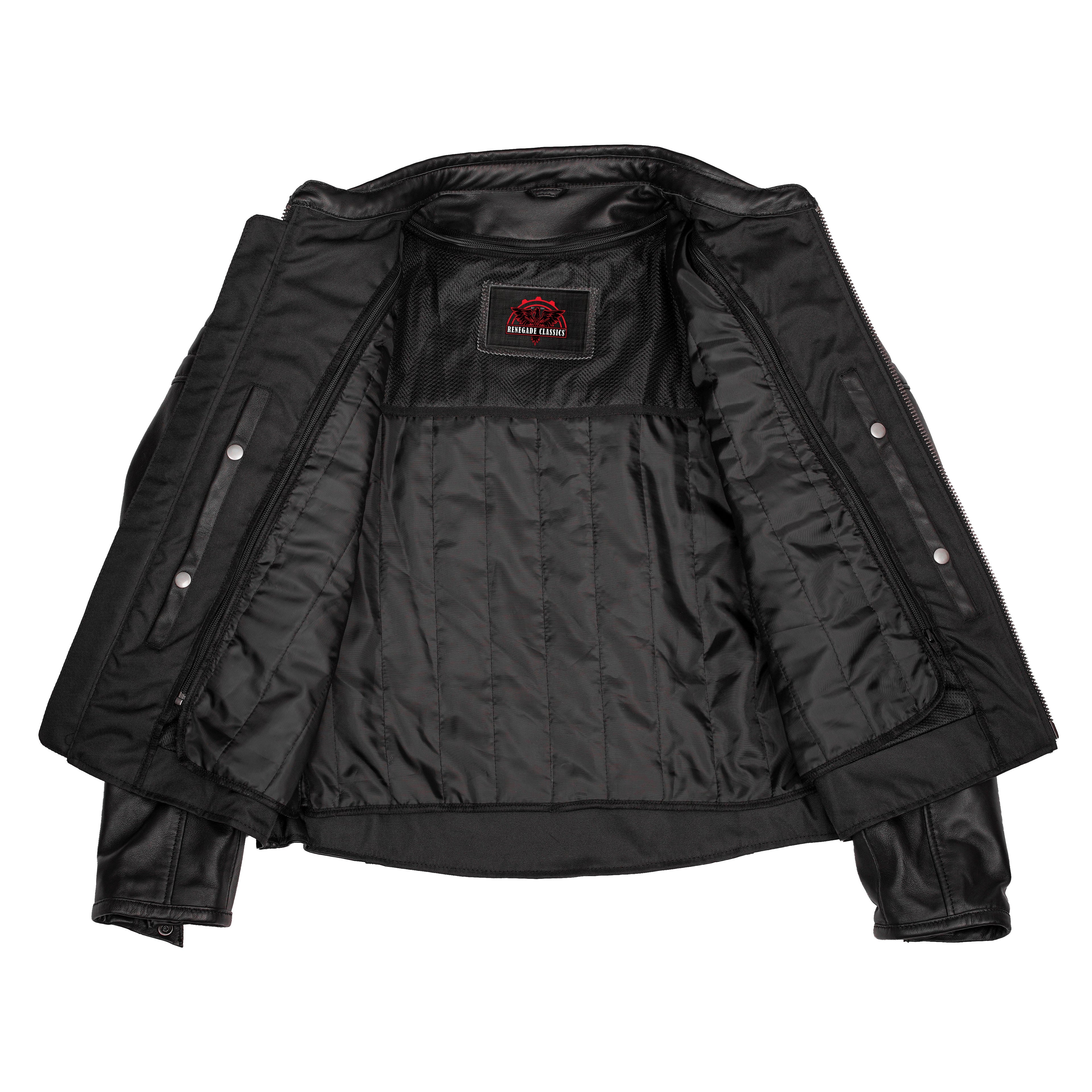 Men's Lightweight Drum Dyed Naked Lambskin Crossover Scooter - Black
