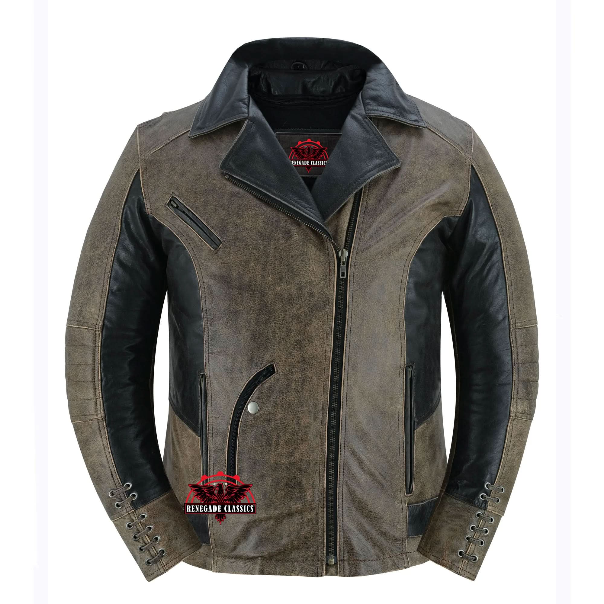 Fusion Flow Women's  Leather Motorcycle Jacket