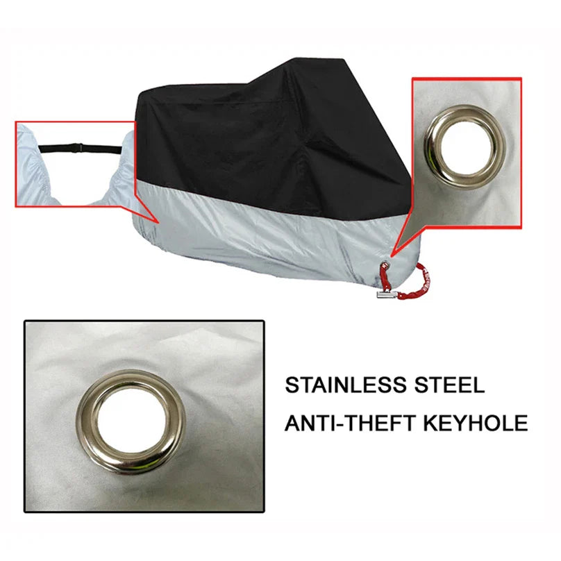 190T Black Blue Design Waterproof Motorcycle Covers Motors Dust Rain Snow UV Protector Cover Indoor Outdoor M L XL XXL XXXL 4XL