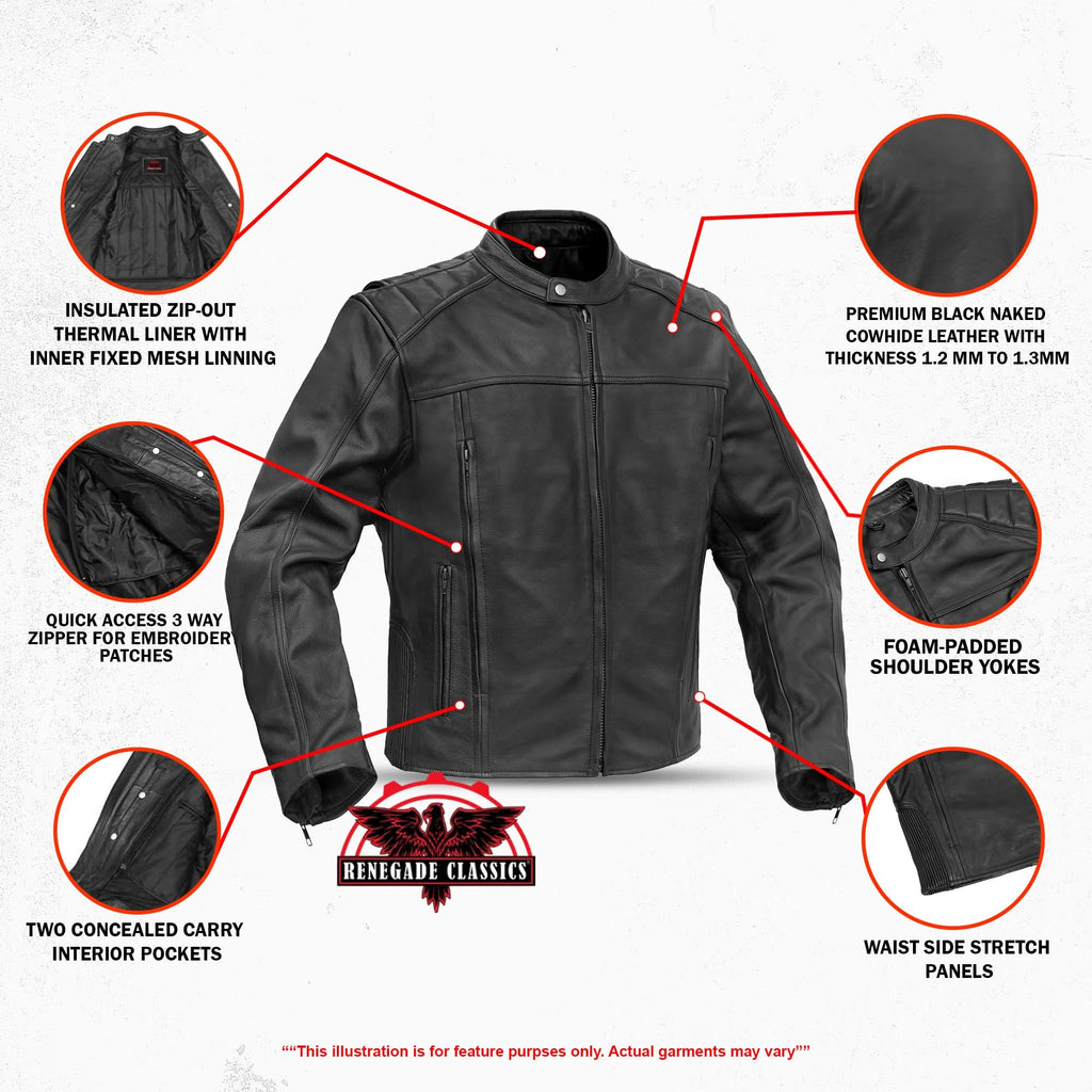 HellBorn - Men’s Leather Motorcycle Jacket