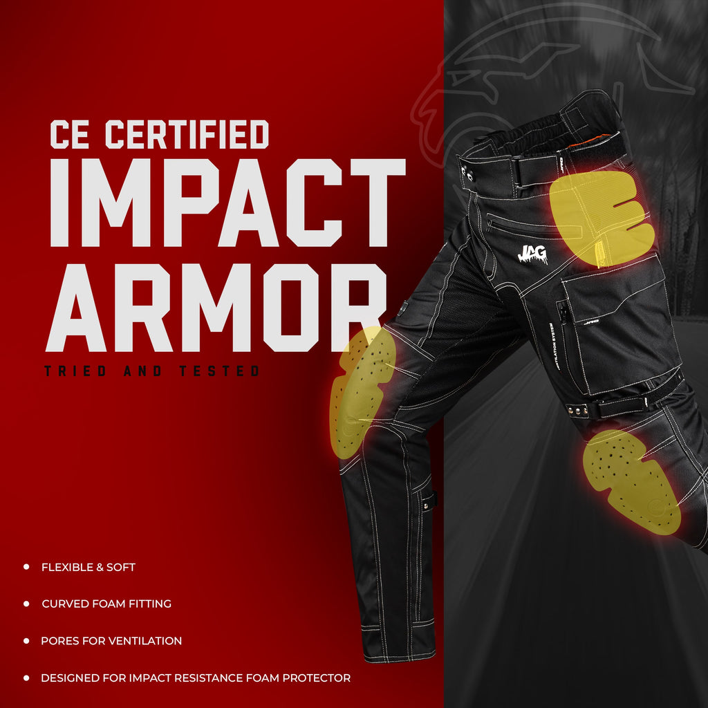 The mavrick- Motorcycle Protective Pants (Black)  By:JAG.