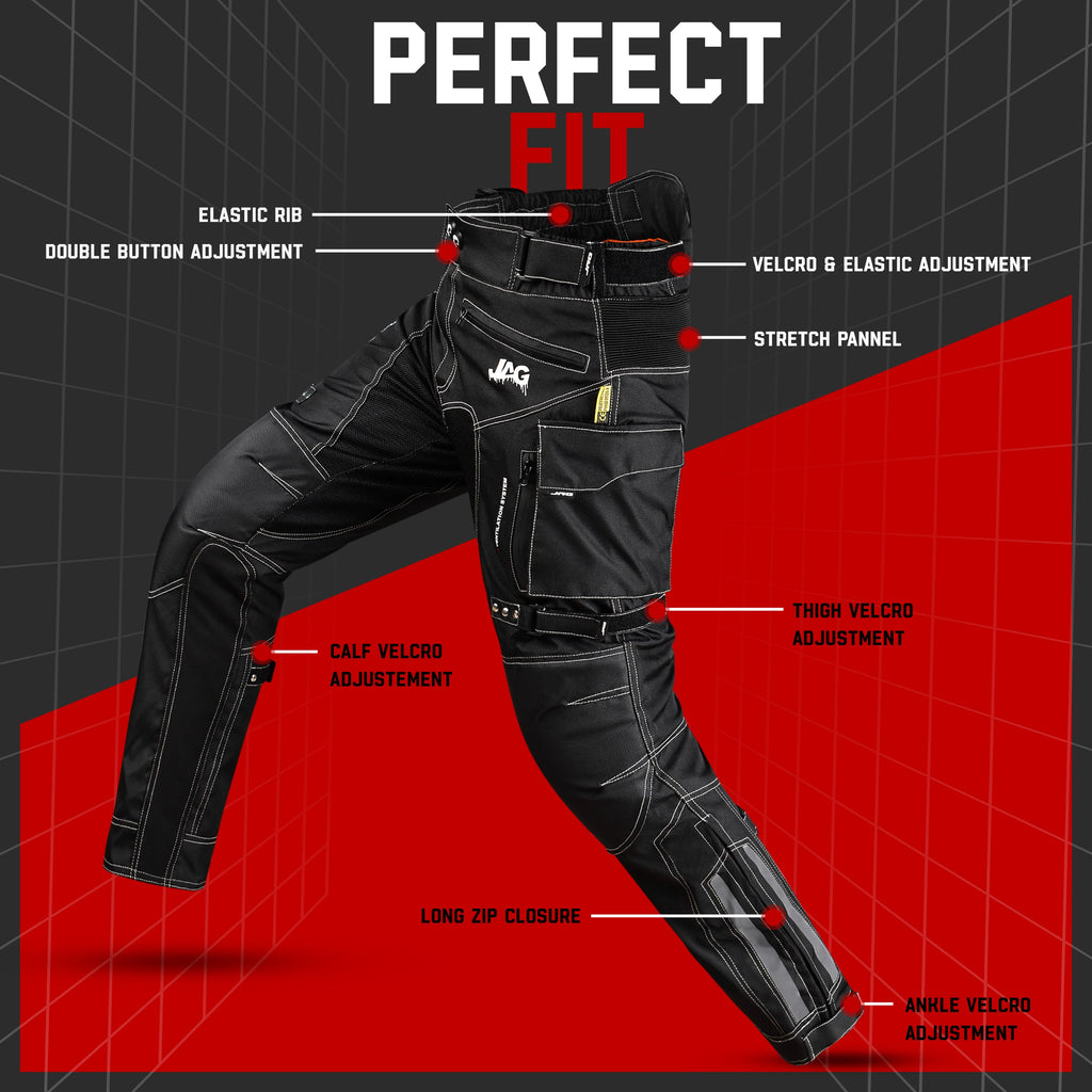 The mavrick- Motorcycle Protective Pants (Black)  By:JAG.