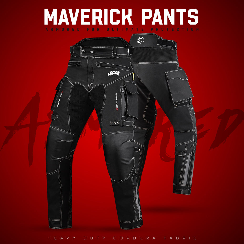 The mavrick- Motorcycle Protective Pants (Black)  By:JAG.