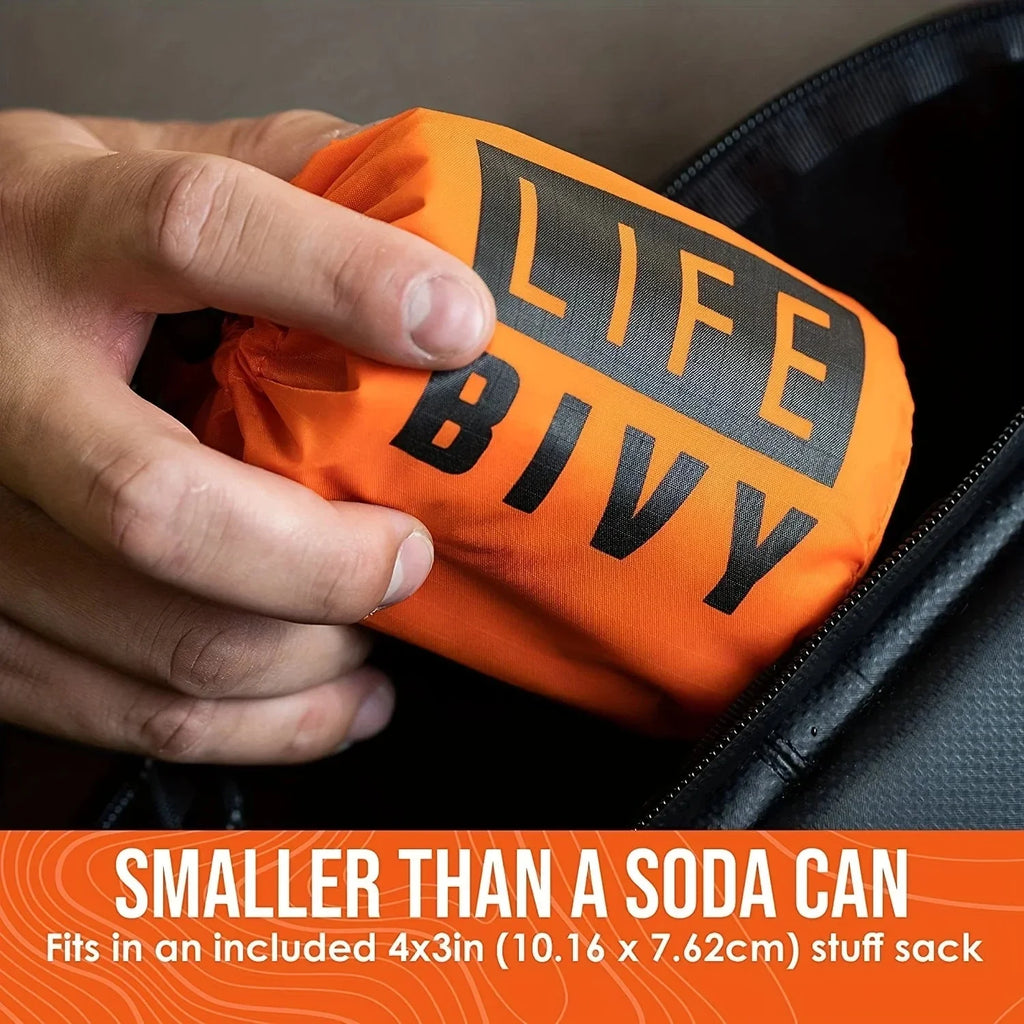 Emergency Survival Sleeping Bag – Portable Waterproof Mylar Thermal Bivy Sack for Camping & Rescue