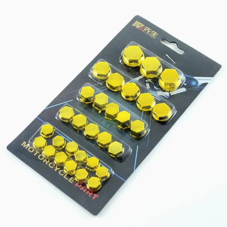 30pcs Motorcycle Screw Decoration Cover Plating Cap for Car Motor Scooters Electric Colored Nut Cover Motorcycle Accessories