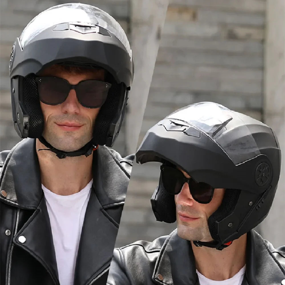 BLD Personalised Motorcycle Full Face Helmet Men Women Fashion Dual Lens Helmets Motocross Racing Modular Flip Up Casco Moto