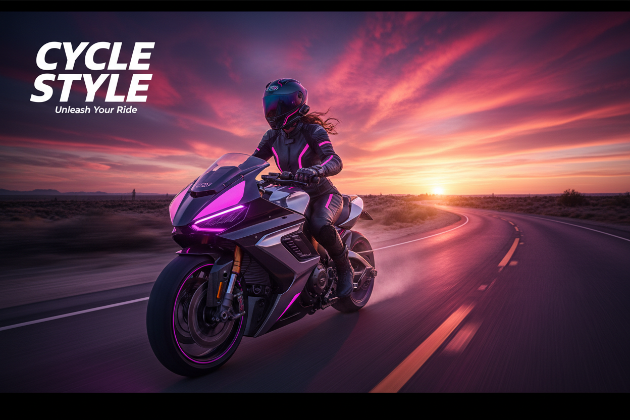 Cycle Style Female Rider Hero Banner