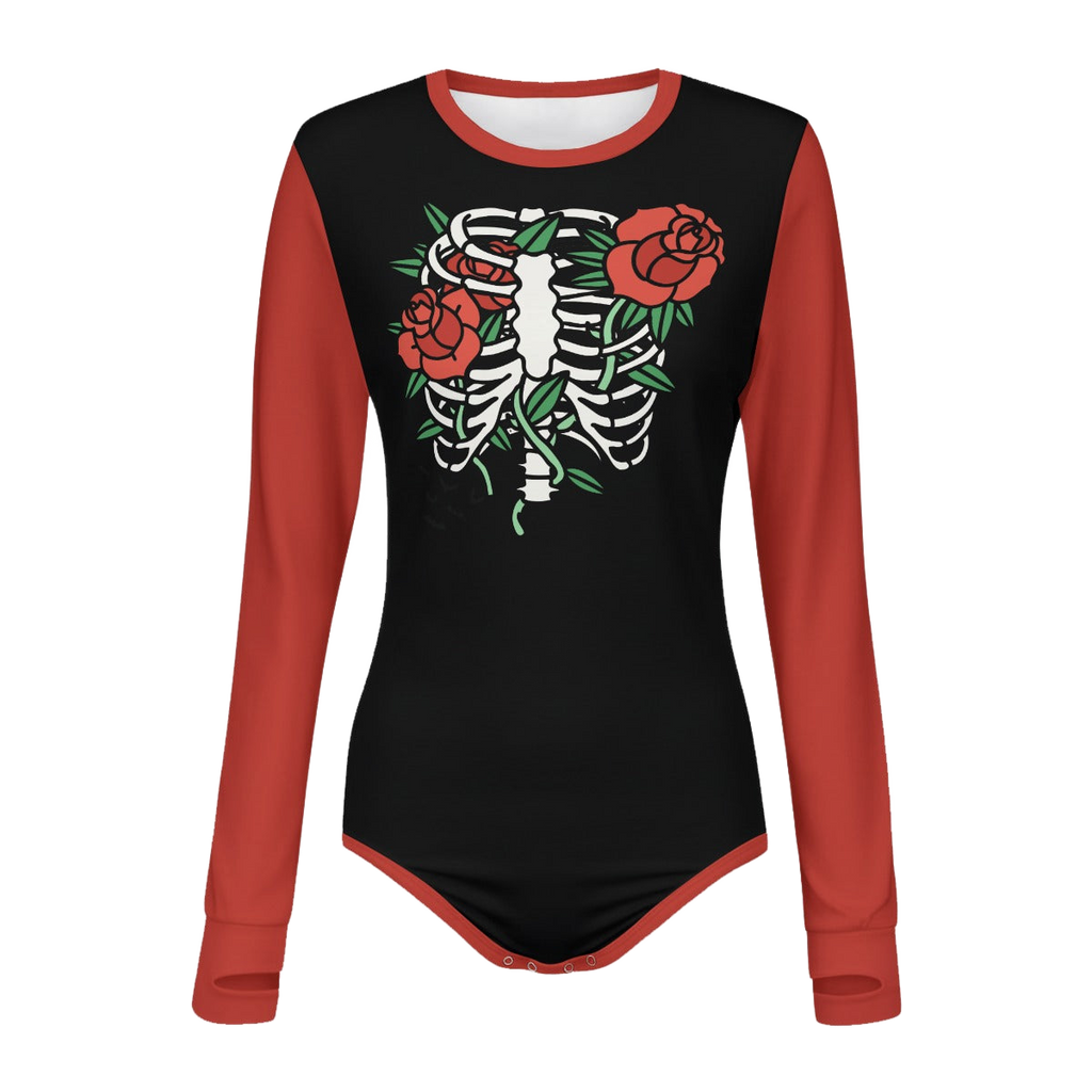 Roses Ribcage Long Sleeve CuddleSuit
