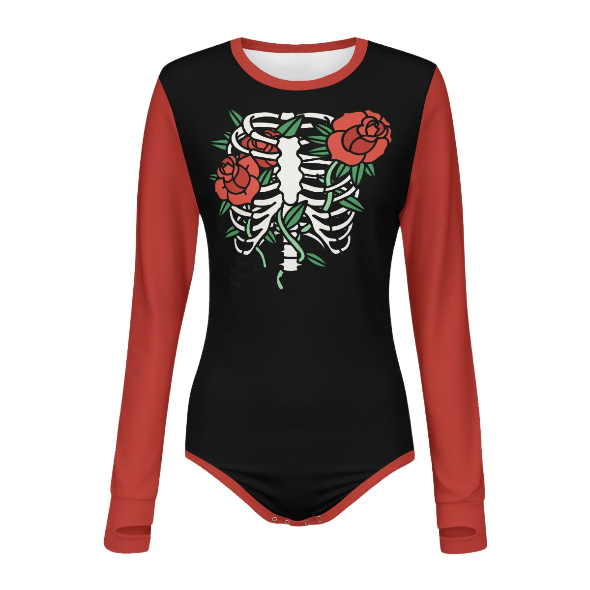 Roses Ribcage Long Sleeve CuddleSuit