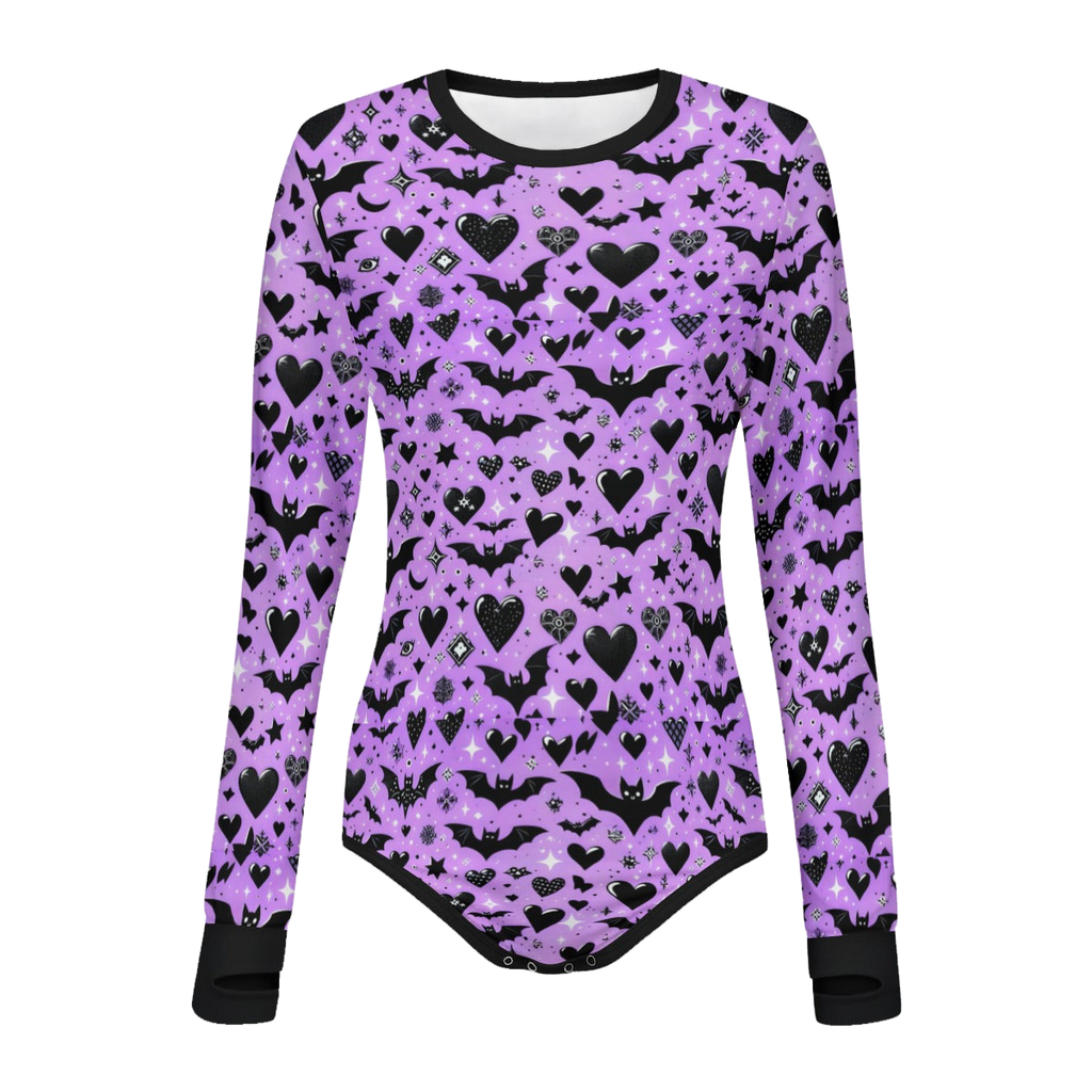 Batty Hearts Long Sleeve CuddleSuit
