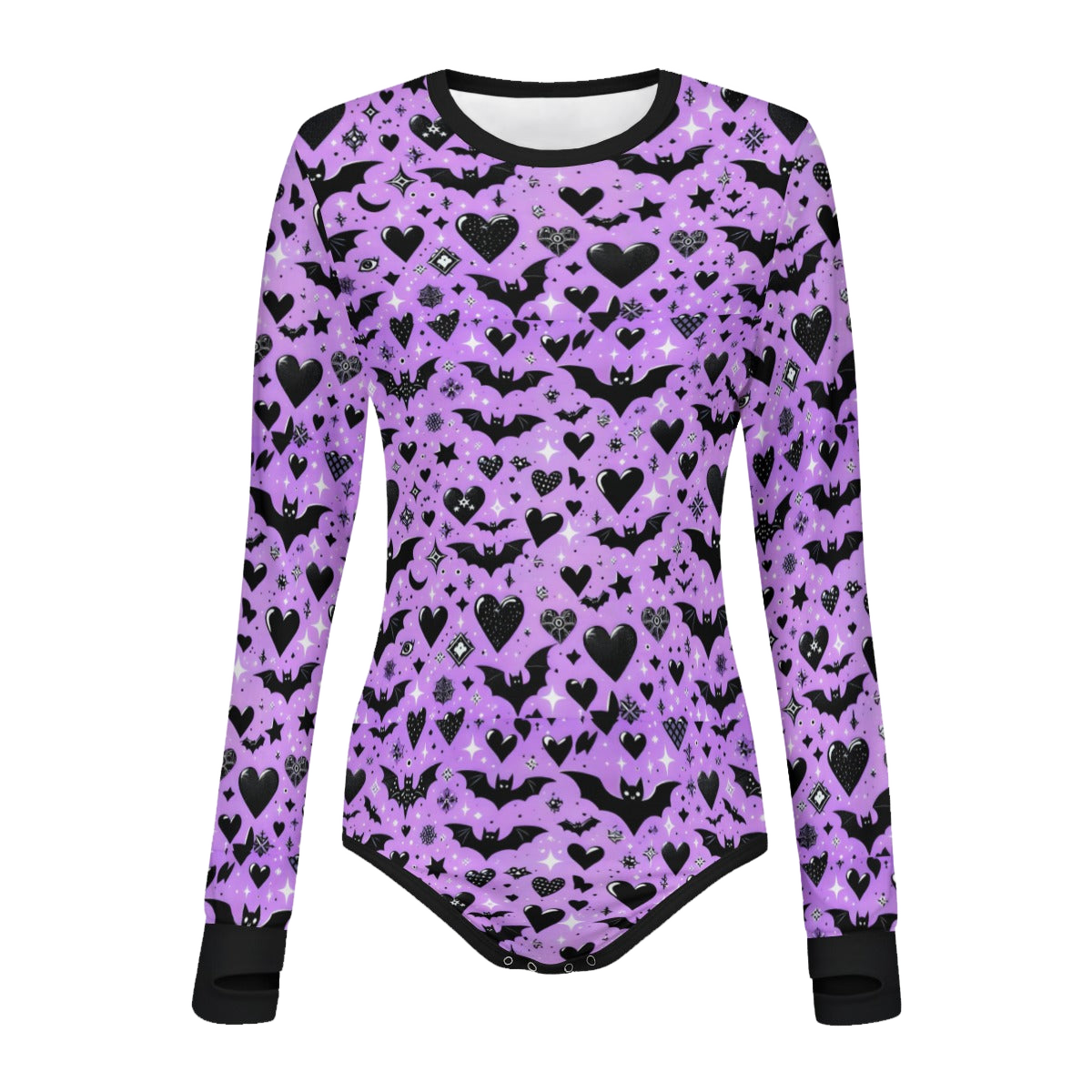 Batty Hearts Long Sleeve CuddleSuit