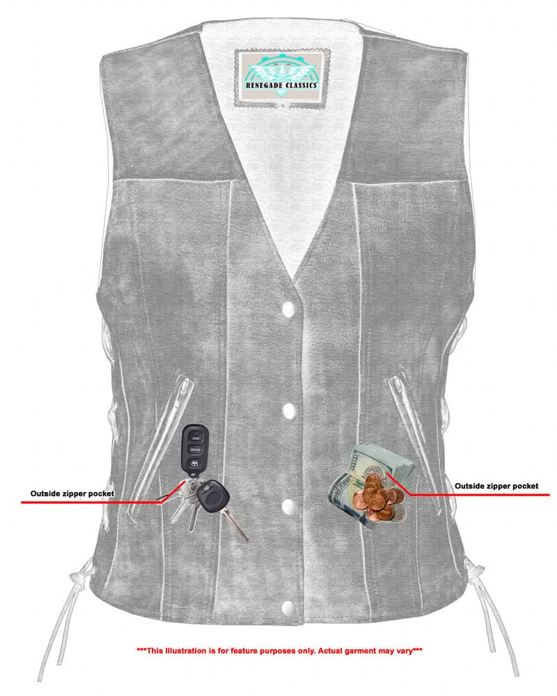 Women's Antique Brown Single Back Panel Concealed Carry Vest