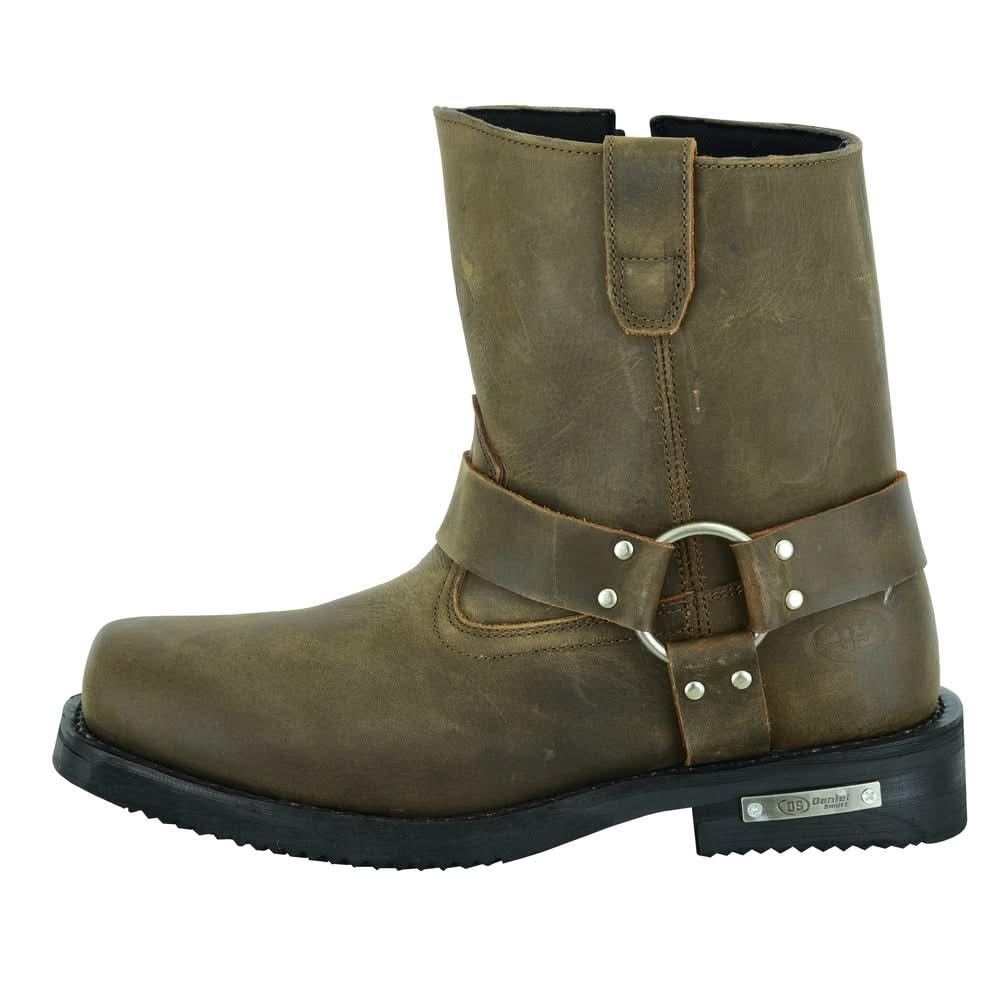 Ghoststep Men's 7"  Motorcycle Leather Boots – Brown