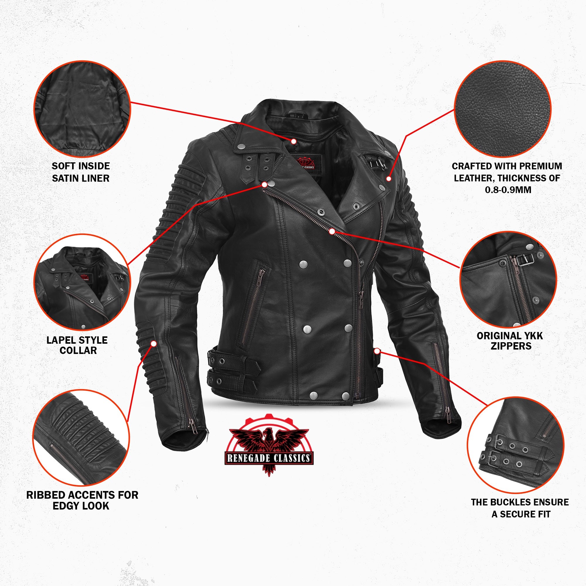 Shadow Queen Women's Black Fashion Leather Jacket